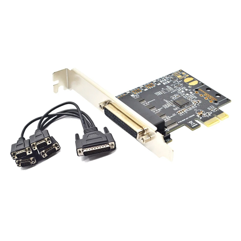 

PCI-E Serial Port Card Pcie to 4 Serial Port RS232 9-Pin Industrial Control 4-Port Expansion Card AX99100 with Cable