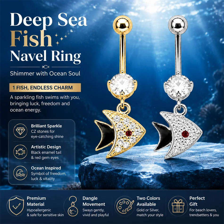 Neo-Gothic Red Zircon Eye Belly Ring with G23 Titanium Barbell - Bold Beach Jewelry
