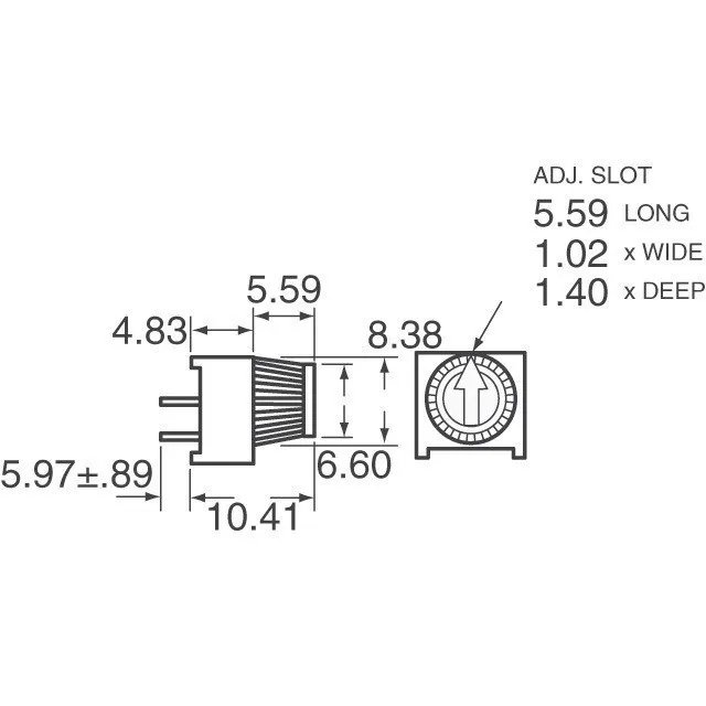 3386P-1-103 10K 1k 2k 5k 10k 20k... 0,5 W, 1/2W PC Pins Durch Loch Trimmer Potentiometer Cermet 1 Drehen Einstellung Oben 5 TEILE/LOS