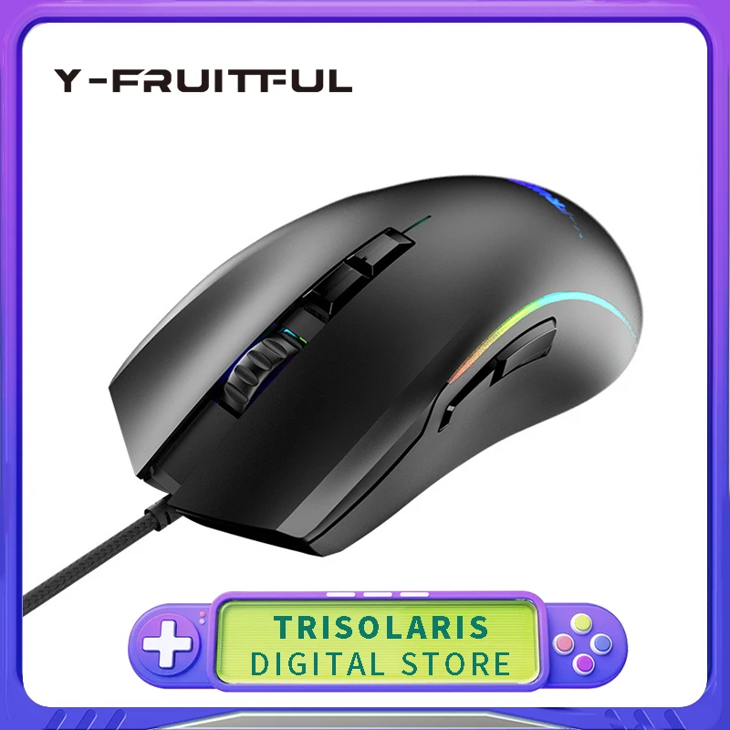 

Y-FRUITFUL Y73 Gaming Mouse Dedicated Esports Wired Adjustable DPI Dazzling Luminous Ergonomic Macro Definition PC Office Mouse
