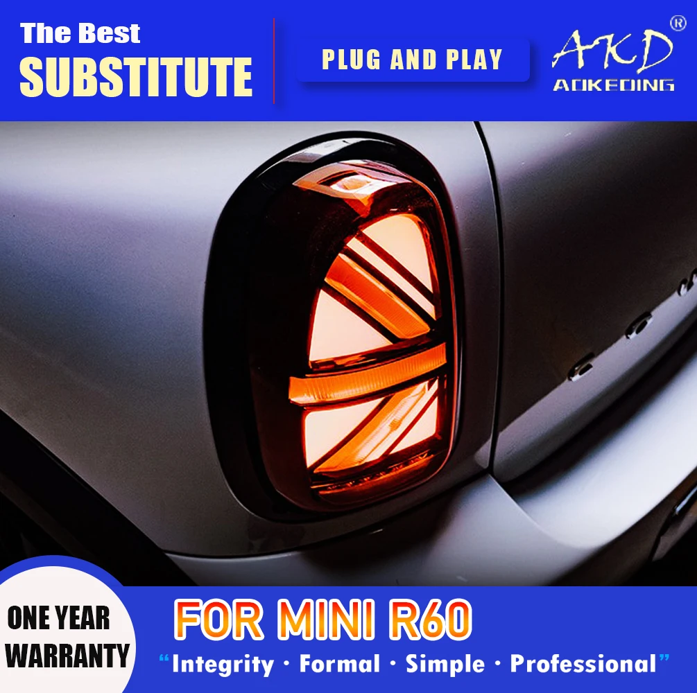 

Задний фонарь AKD для MINI Cooper Countryman R60, светодиодный задний фонарь 2014-2021 R60, задний противотуманный тормоз, сигнал поворота, автомобильные аксессуары