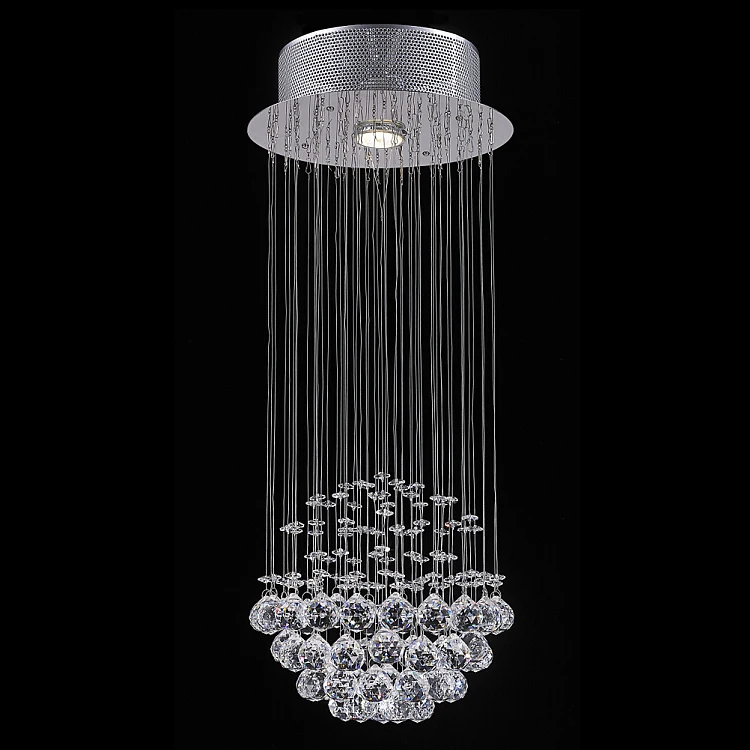 

Indoor Hotel Lobby Chandeliers Pendant Lights Wedding Decoration Crystal Ball Line Chandelier Ceiling Lamp LED Clear Chrome 80
