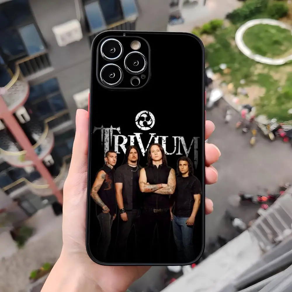 Металлический телефонный чехол Trivium для IPhone 15 14 13 11 12 Pro Max Mini Xs X Xr 7 8 Plus Se