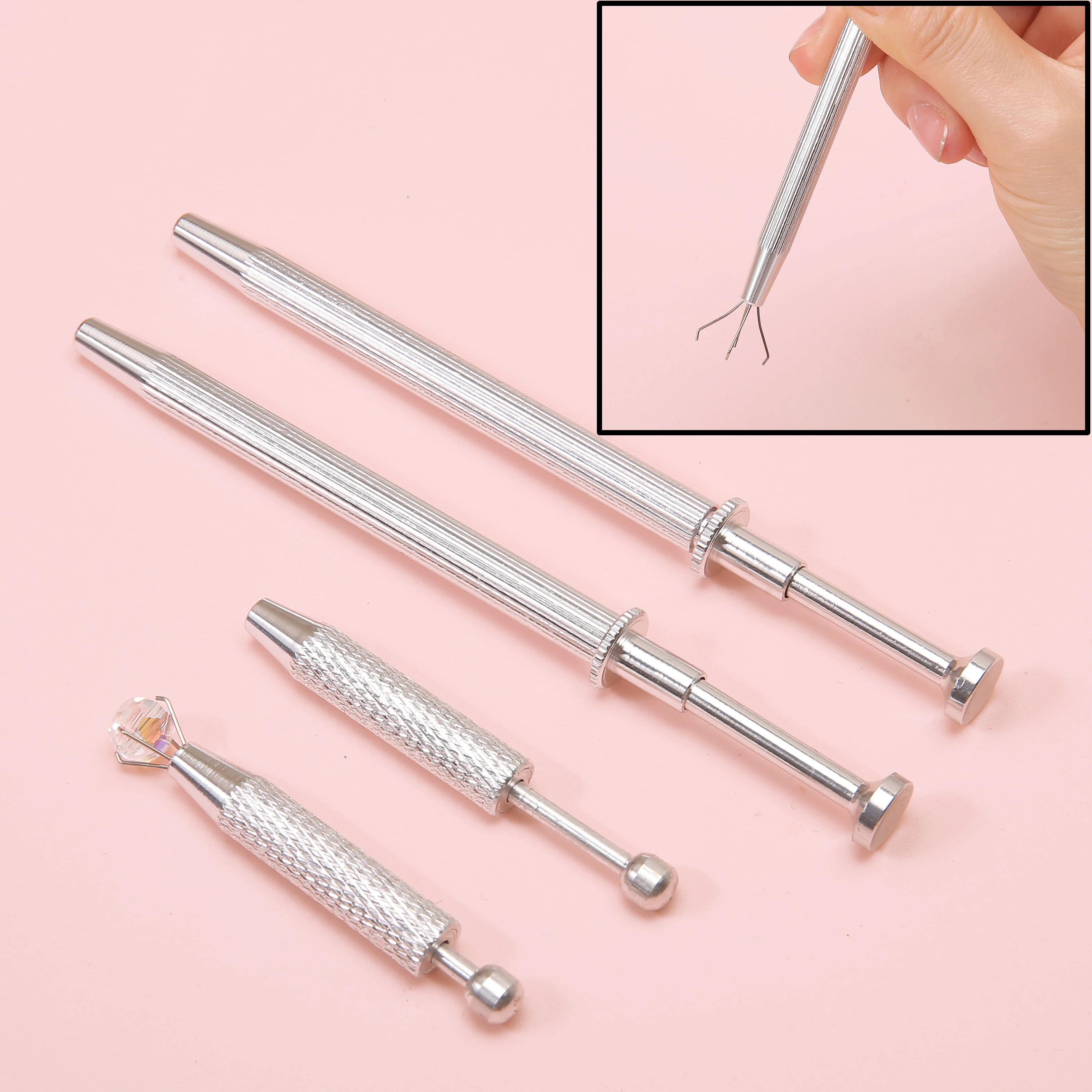 Pinzette Per Gioielli Con 4 Artigli - Set Da 3, Acciaio Inox, Per Piercing, Perle E Lavori Di Precisione - Foto 4