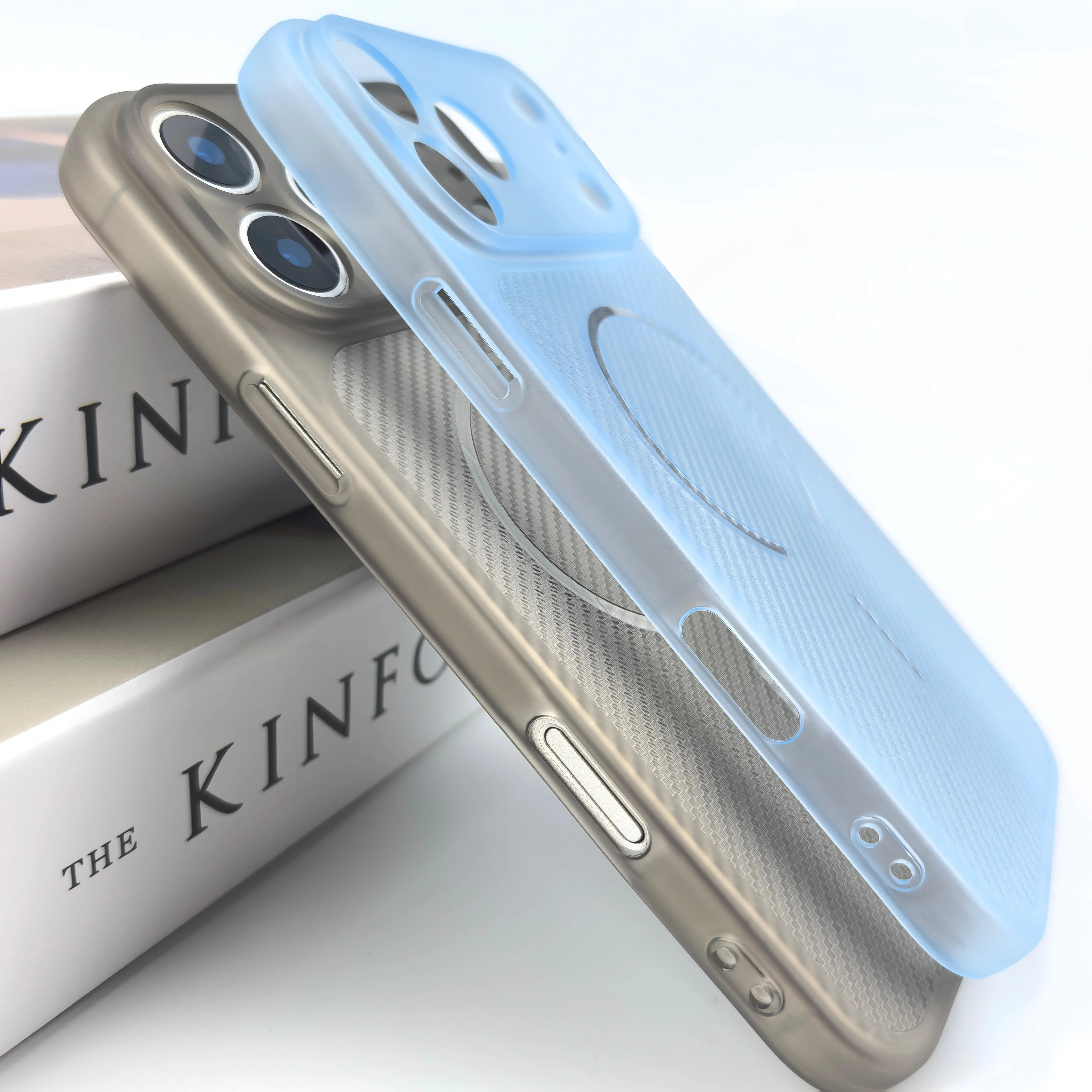 Frosted Translucent Carbon Fiber Texture Shockproof Phone Case