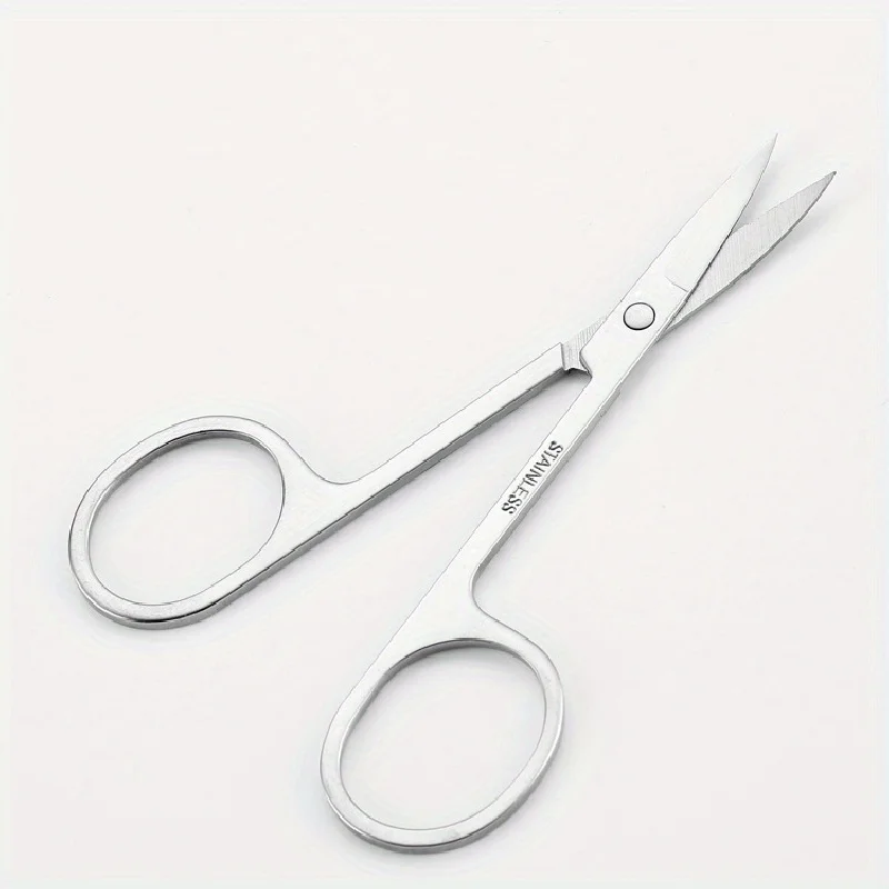 1/2pcs Stainless Steel Eyebrow Scissors, Precision Sharp Facial Hair Trimmers For Women's Eyebrows, Nose & Men's Beard Grooming 6