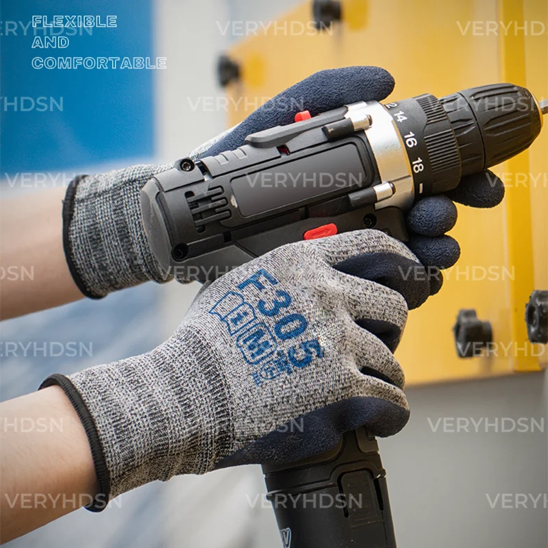 Safety Work Gloves 3pairs For Men&Women Multi-Purpose Cut-Resistant Nitrile Foam Coated Durable Breathable Firm Non-Slip Grip work gloves anti cut gloves cut resistant gloves nitrile gloves protective gloves