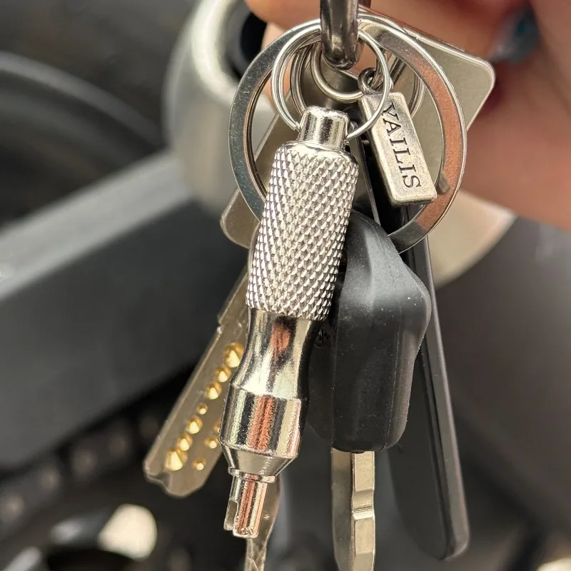 유니버설 타이어 수리 스크루드라이버 스테인레스 스틸 녹방지 타이어 밸브 렌치(키링 포함) 자동차 오토바이용 타이어 수리 도구