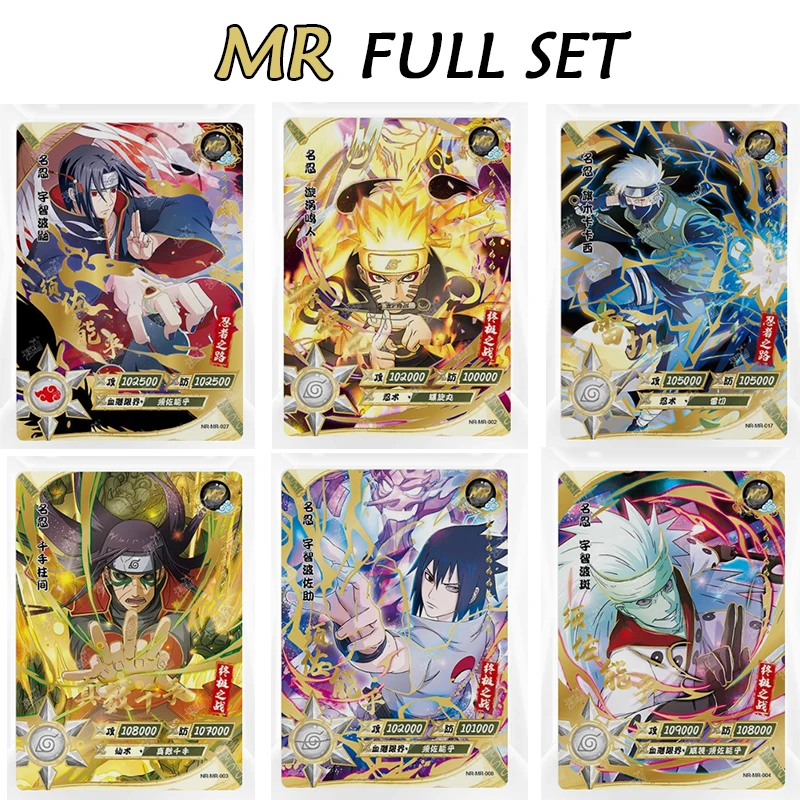 

Anime Cards NARUTO MR Full Set Graded Uzumaki Series Bronzing Cartoon Characters Collection Card Board Game Toys Birthday Gift