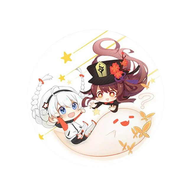 58mm Game Genshin Impact Brooch Pins Anime Badge Cosplay Yae Miko Xiao Zhongli Accessories For Clothes Backpack Decoration Gift Cute