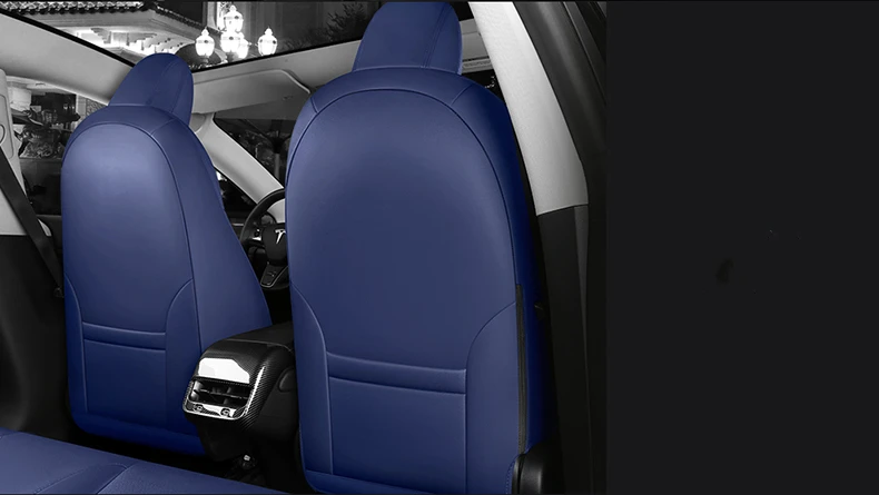 For Tesla Model 3 Y Custom Fit Car Seat Cover Accessories For Tesla 360 Degree Full Covered Perforated Artificial Leather