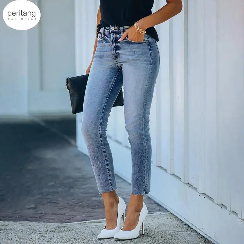 

Single-breasted Streetwear High Waist Women Jeans Pants Female Pencil Jeans Blue 2024 Autumn Women Denim Skinny Trousers