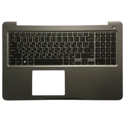 Teclado ruso para portátil DELL INSPIRON 15 5565 5567 RU, cubierta superior con reposamanos, marco gris con retroiluminación, nuevo