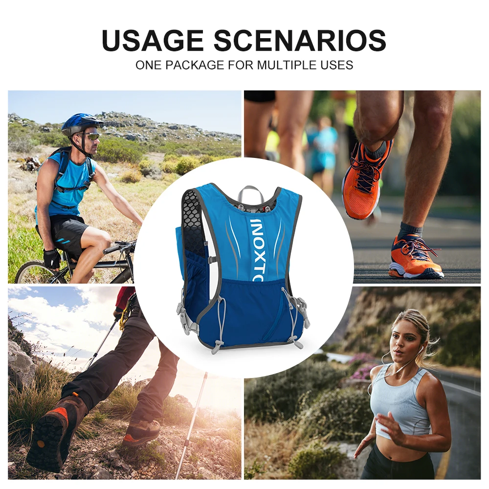 Inoxto Men's Women's Outdoor Sports Backpack Marathon Moisturizing Vest Suitable for Sharing Cycling Hiking Sports Travel Bag 2