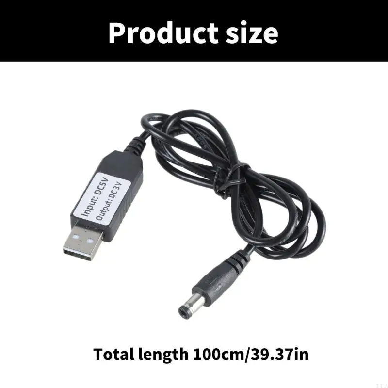 Universal 5V USB to 3V DC5521 Plug Male Power Cord Charging Cable Wire for Clocks, Toy, Thermometers 3.28ft Length