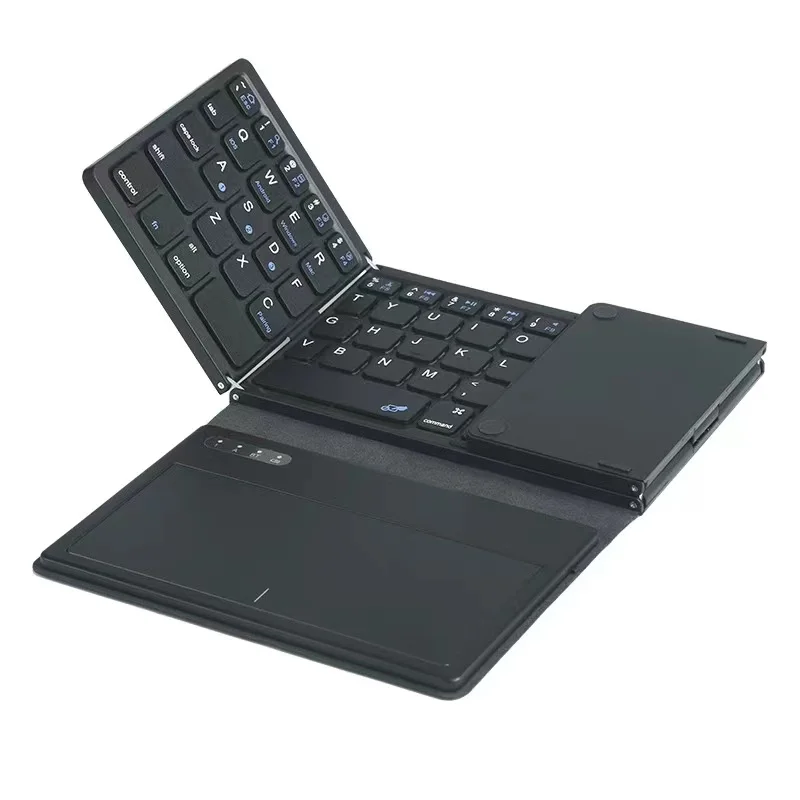New Leather Folding Keyboard Wireless Bluetooth Keyboard With Touchpad