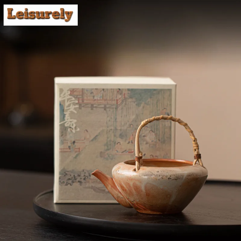 200ml Rattan Weaving Teapot Handmade Tea Infuser Pot Household Tea Soaking Kettle With Filter Drinkware Accessories Collection