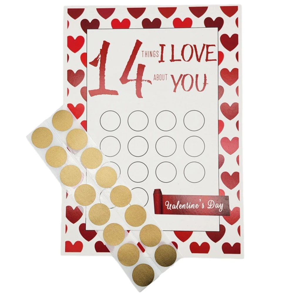 발렌타인 데이 스크래핑 스티커, I Love You 인사 카드, 재미있는 스크래퍼 카드, 생일 결혼 기념일 선물, 14 가지