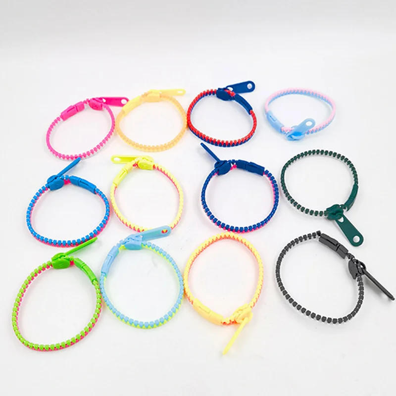 Candy Two-color Zipper Chain Bracelet sensory fidget toy anti stress toy fidget toy finger sensory toy Fidget Sensory Stress Relief Toys for Children with Autism Adults Anxiety Antistress Gifts