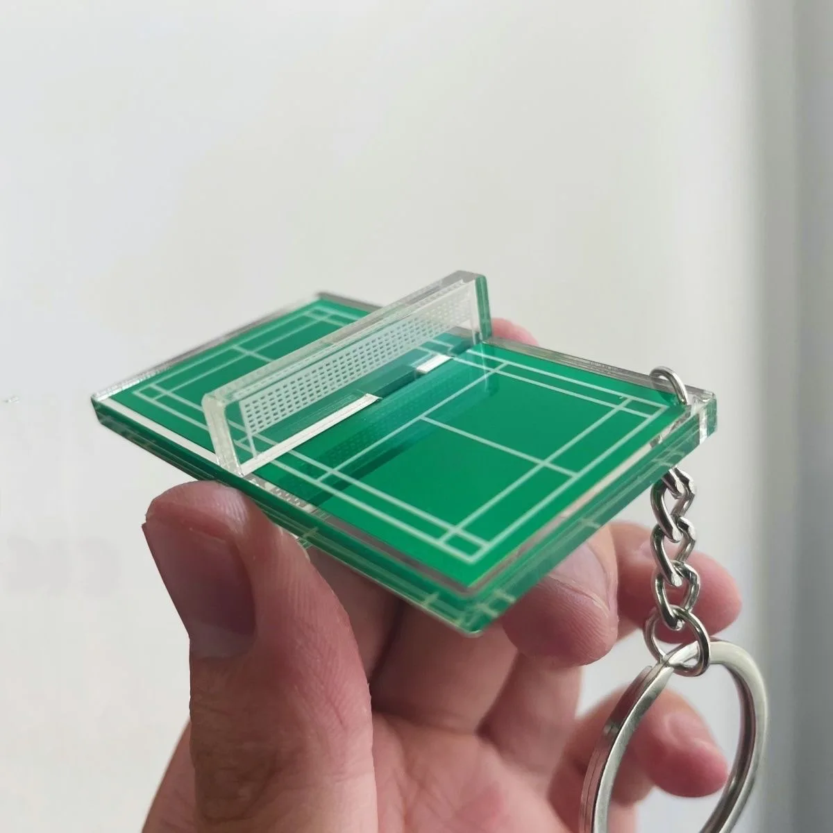 Acrylic Badminton Tennis Keychain Double Sided Mini 3D Sports Keyring Bag Pendant Table Tennis Car Key Chains Souvenir Gift handmade doll keychain