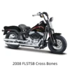 Maisto 1:18 Harley Davidson 2008 FLSTSB Cross Bones Die Cast Vehicles Collectible Hobbies Motorcycle Model Toys 1