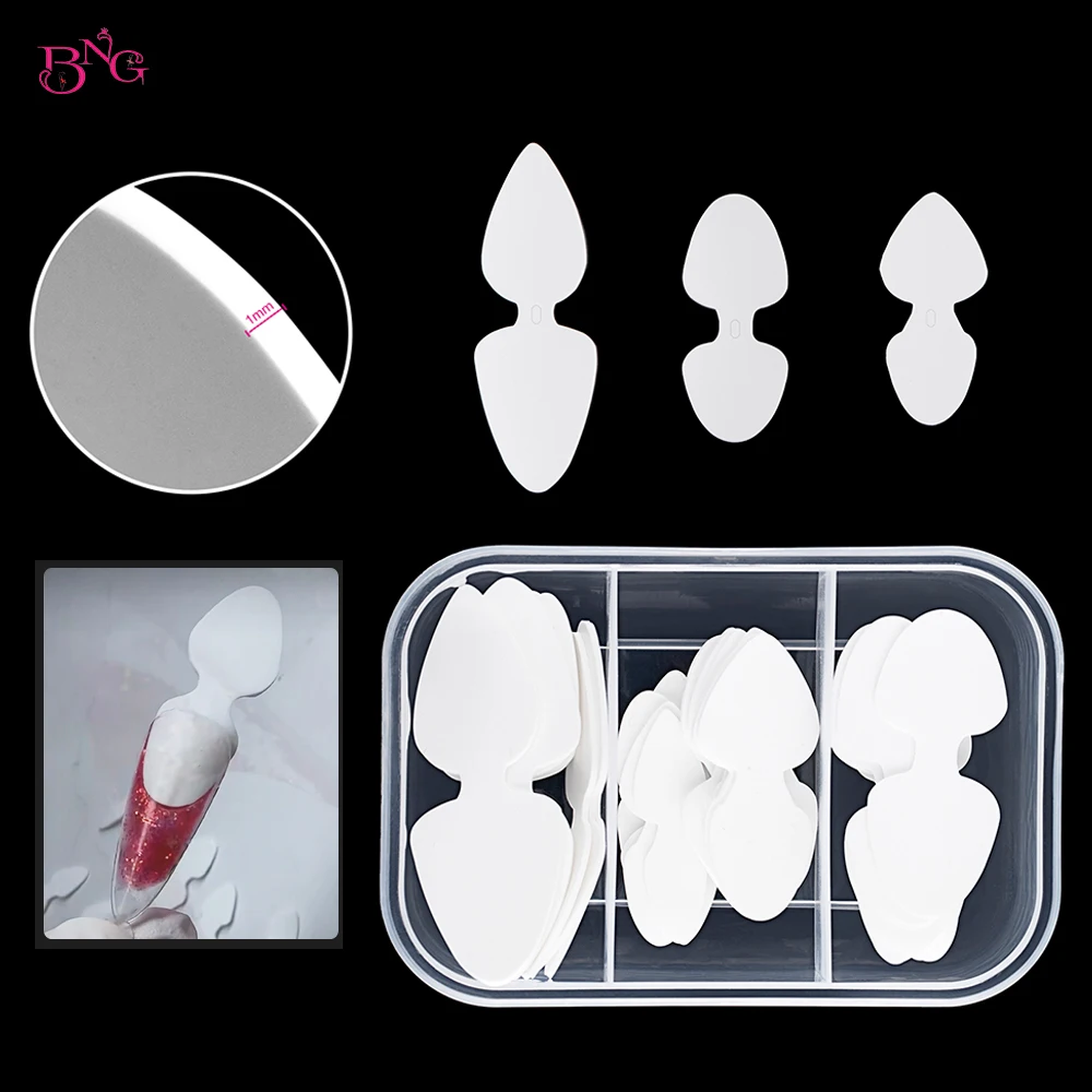 

36Pcs French Tip Stickers for Dual Forms Nails Double-sided Silicone Mold for French Manicure Higher Edges Reusable Insert Pads