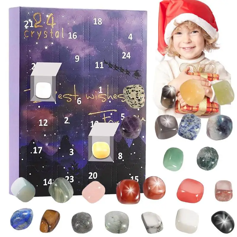 Calendario Dell'Avvento Con Pietre Preziose 2023 24 Giorni Calendario Dell'Avvento Con Pietre Preziose Festive Decorazioni Natalizie Sorprendenti Cale