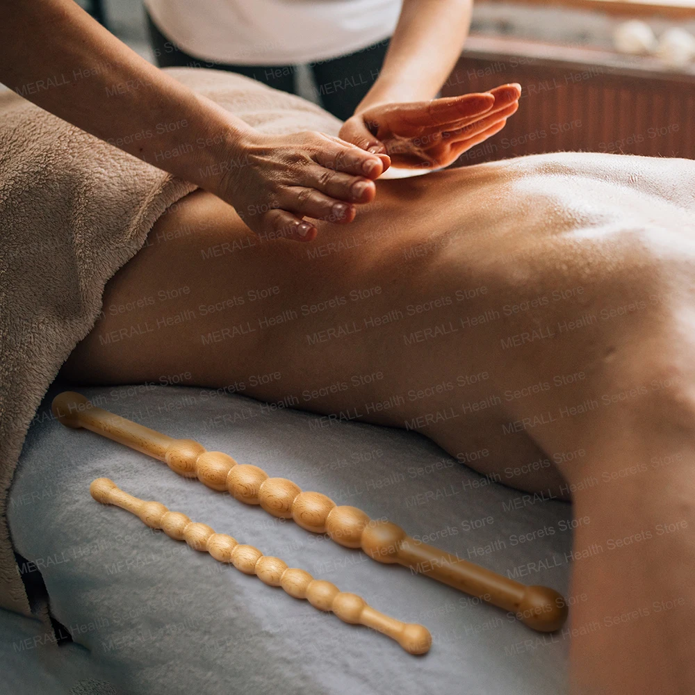 Bamboo Guasha Massage Stick Natural Bamboo Massage Stick Set Wood Therapy Anti-Cellulite Pain Relief Scraping Massager Relaxtion
