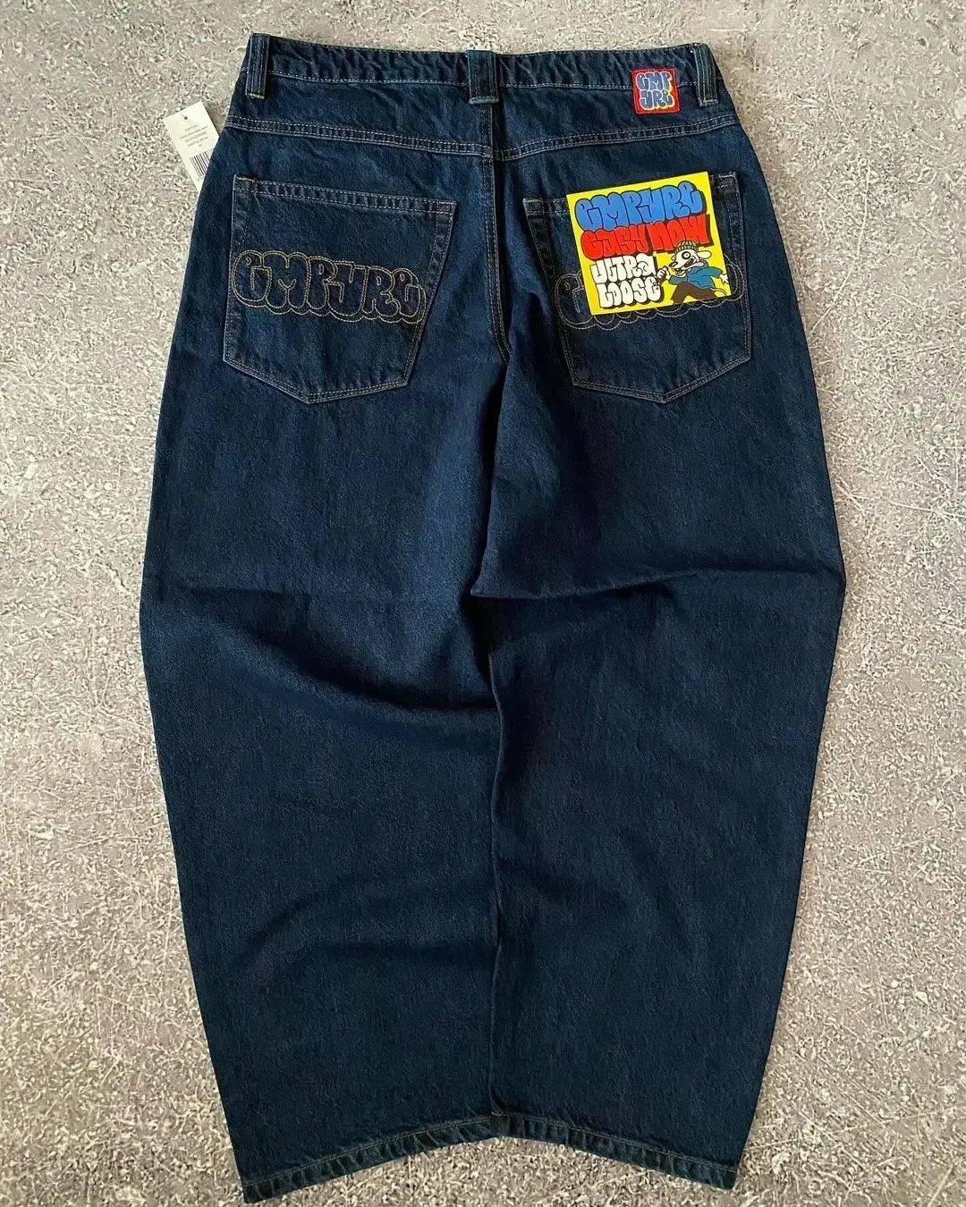 Jeans Y2k Pants Black Jeans Wide Leg Men Retro Loose Fashion Trendy Pants Hip-Hop Streetwear Y2k American Street Casual Jeans 5