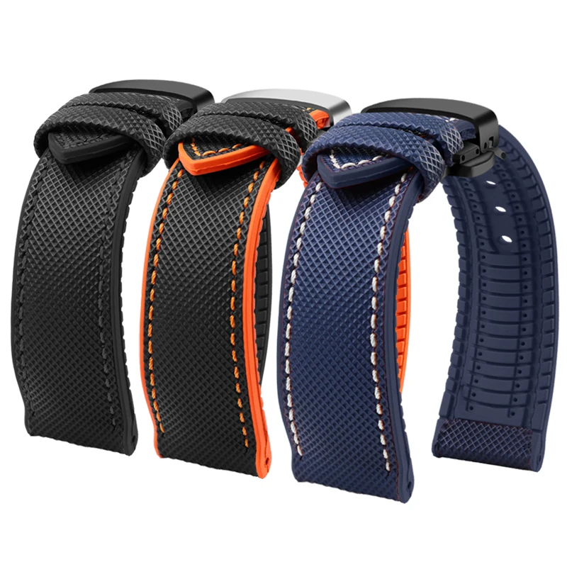 Nylon Soft Rubber Sports Bracelet for Mountaineering Watches - Men's 24mm Strap