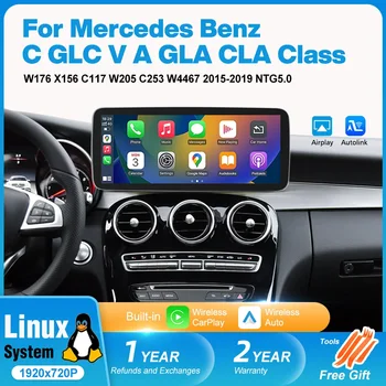 Linux Radio de coche pantalla táctil Carplay para Mercedes Benz C GLC V A GLA CLA clase W176 X156 C117 W205 C253 W446 Monitor Central 1