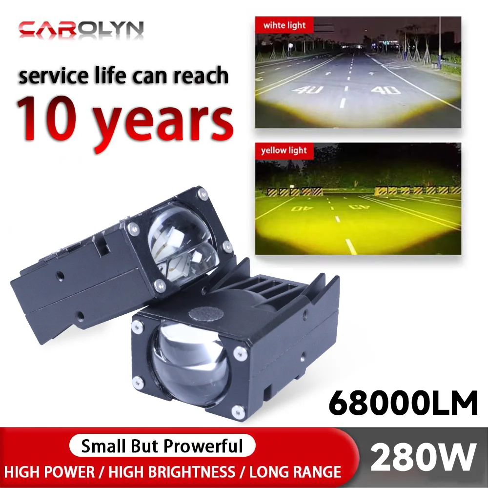 ไฟ LED แบบโปรเจคเตอร์ 2 ชิ้น 280 วัตต์ สำหรับรถยนต์ รถจักรยานยนต์ ATV UTV ไฟหน้ารถยนต์ ไฟตัดหมอก สำหรับออฟโรด 68000 ลูเมน พร้อมพัดลม 10-80 โวลต์ 1