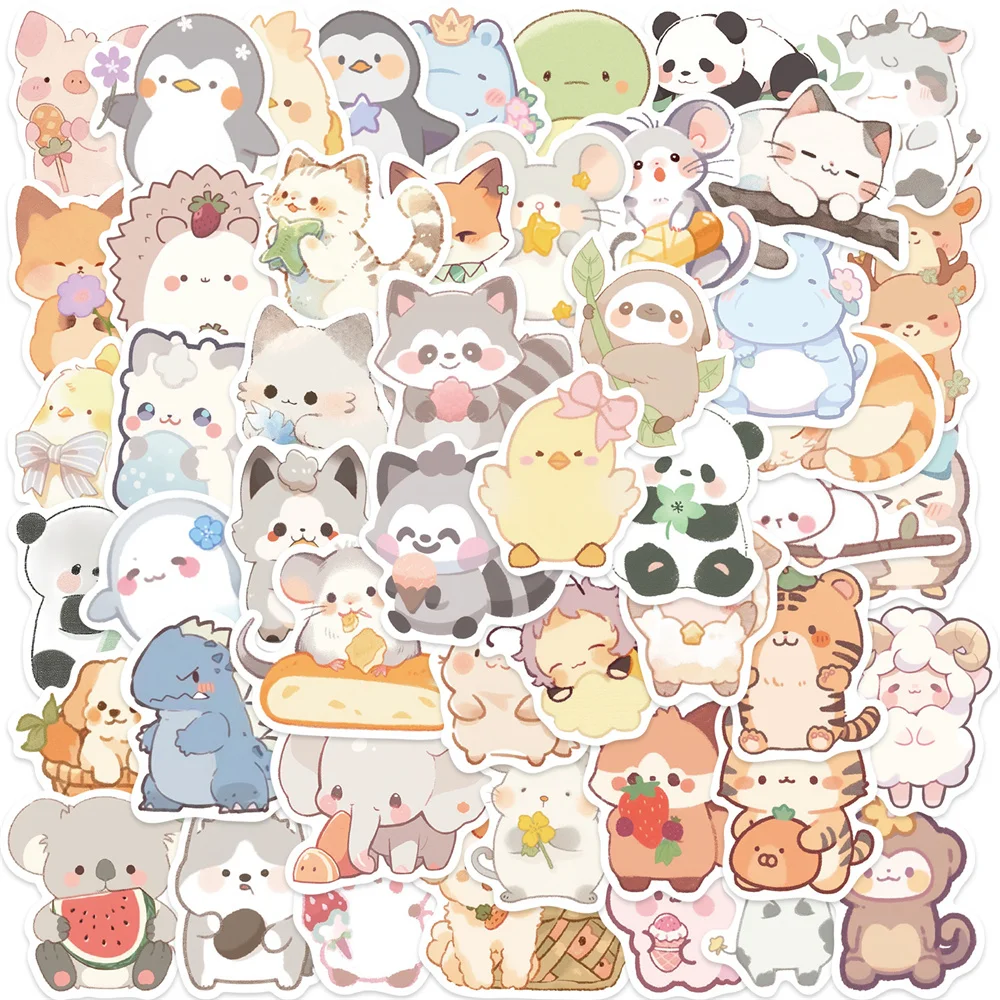 

10/30/50PCS New DIY Ink Animal Stickers Cartoon Creative Anime iPad Computer Desk Luggage Chair Decoration Waterproof Wholesale
