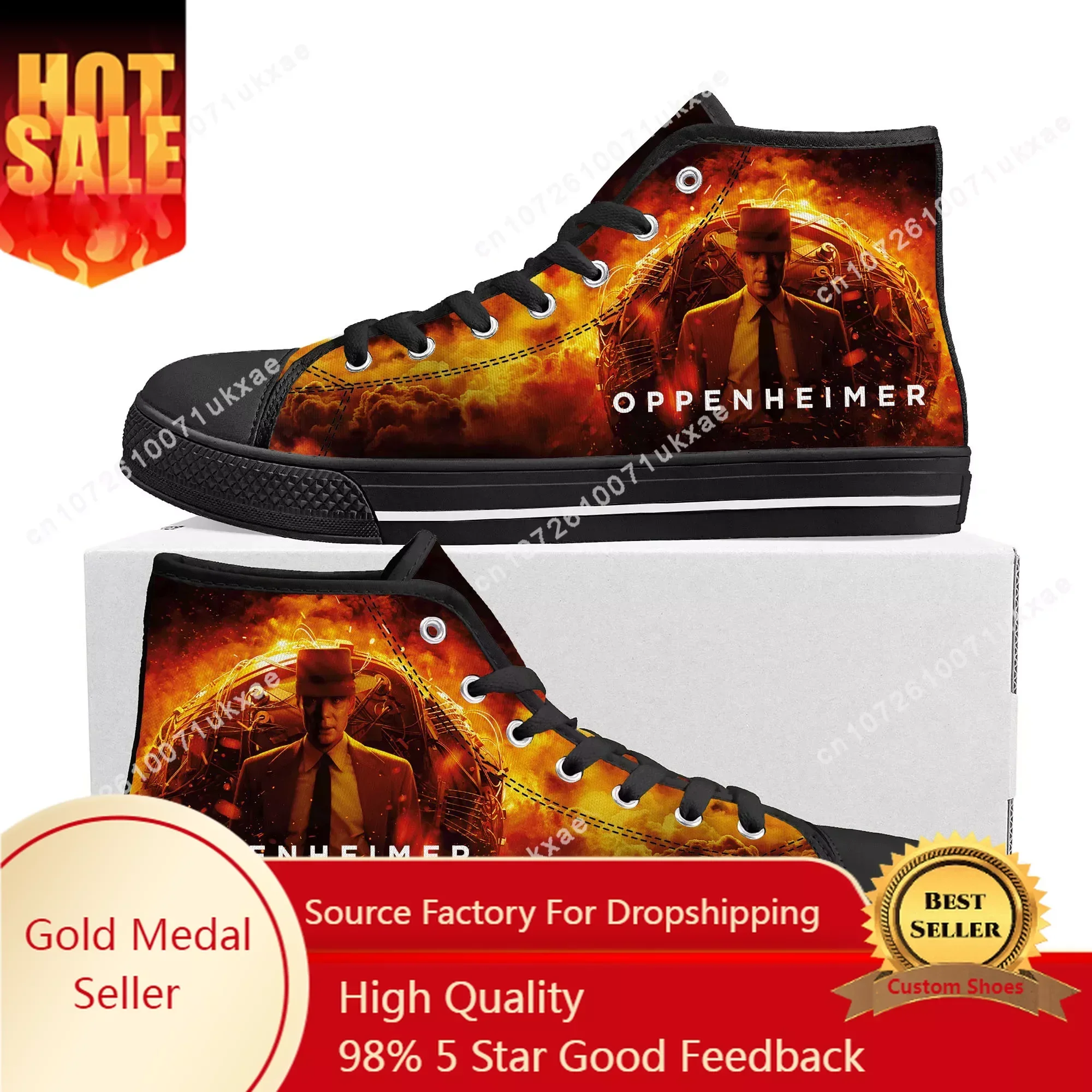 Oppenheimer High Top Sneakers Mens Womens Teenager High Quality Cillian Murphy Canvas Sneaker couple Shoe Casual Custom Shoes