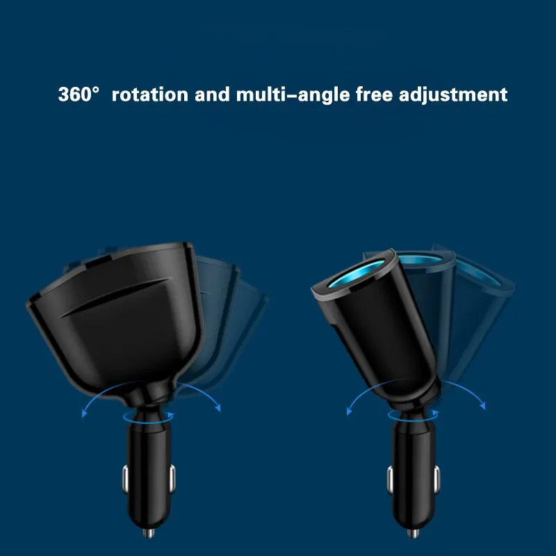 Car Charger Multiple Devices Can Be Charged at the Same Time with Digital Display Car Charg Dual-port Car Charger Adapter
