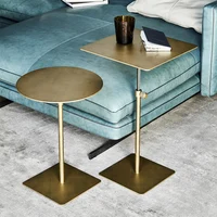 Table d'appoint ronde moderne en acier inoxydable doré, table de canapé relevable, nouveau design, vente chaude, table décorative confortable pour la maison 3