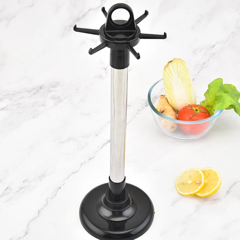 2024 New Multi-purpose Kitchenware Stand with 6 Hooks Flexible Cooking Tools Organizer Rotatable Kitchen Utensil Holder for Home