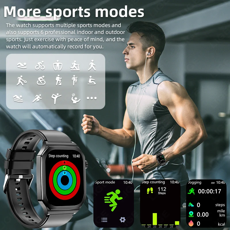 LIGE ECG+PPG Smart Watch Men Women Blood Lipid Uric Acid AI Diagnostic Detector Body Temperature Health Tracker Smartwatch New