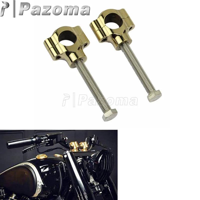 Universal Retro Motorcycle 7/8" Handlebar Risers Brass 22mm Handle Bars