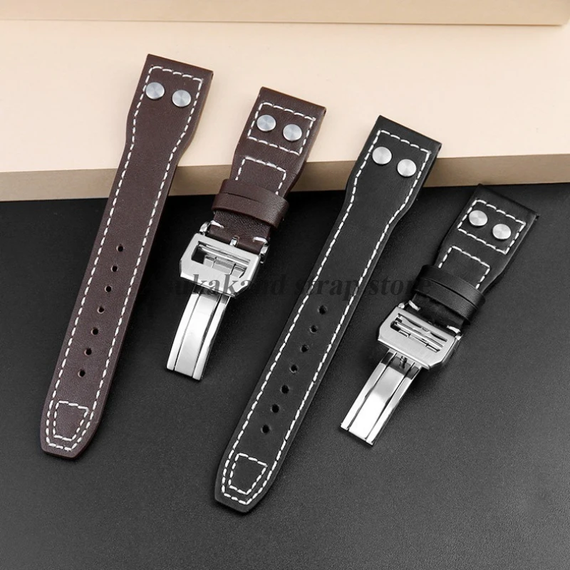 รูปสินค้า สายนาฬิกาหนังคลาสสิก 20-22 มม. สำหรับ IWC นักบิน