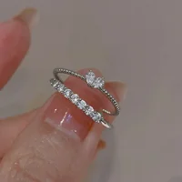 Zunderes-Bague de Luxe en Forme de Cœur pour Femme, Anneau Ouvert Réglable, Tissage en Strass, Bijoux de Fiançailles et de Mariage, Cadeaux à la Mode pour Petite Amie 4