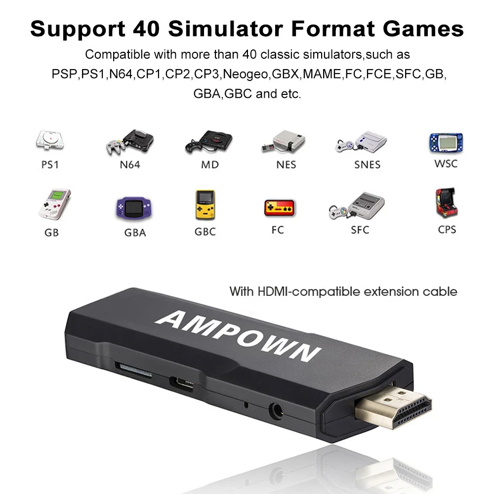 Em promoção! Hd Consola De Jogos De Vídeo M9 Jogo Stick 40000 Jogos De  128gb 2.4 G Sem Fio Dobro Controlador De S905x Cpu Para Psp/ps1/mame/fc