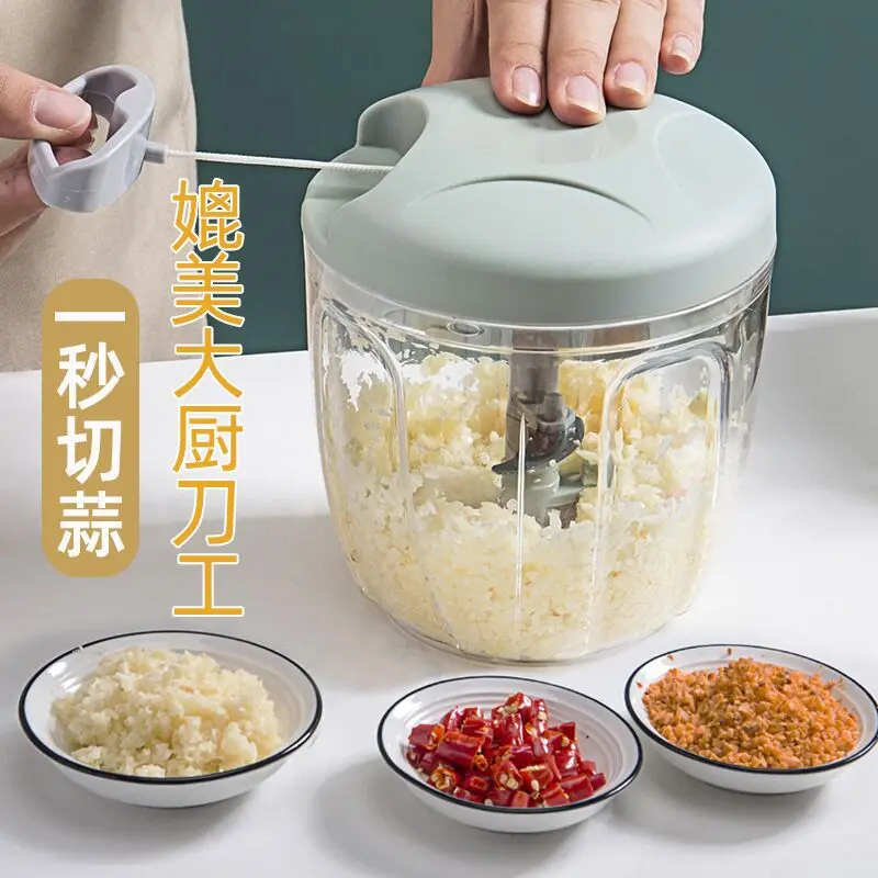 

500/900ML Manual Meat Mincer Garlic Chopper Rotate Garlic Press Crusher Vegetable Onion Cutter Kitchen Cooking Accessories