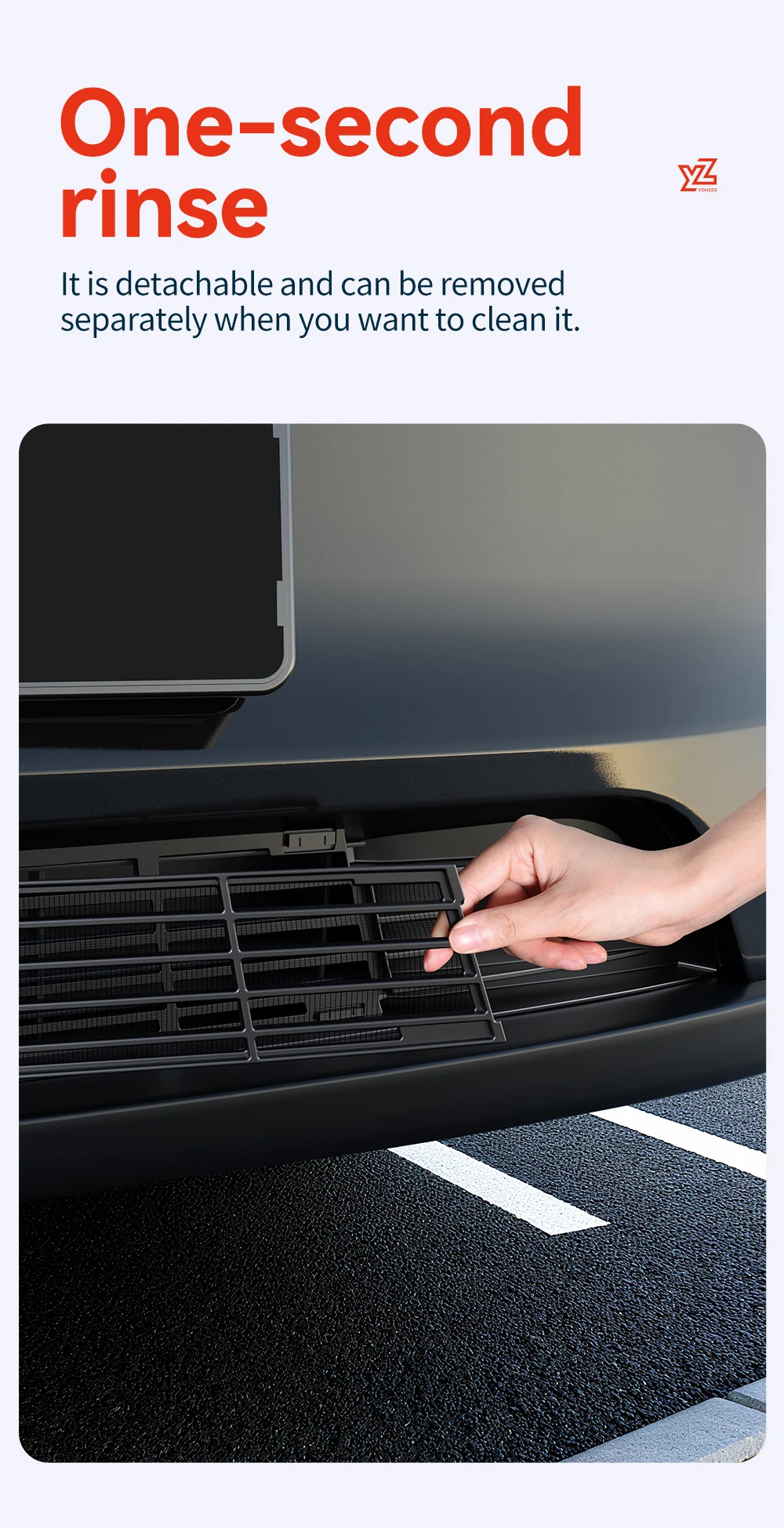 YZ Für Tesla Model 3/Y/YL Juniper Highland 2026 Frontgrill Magnetische Abdeckung Unterer Stoßfänger Insektenschutz Einfache Demontage – Detail 6