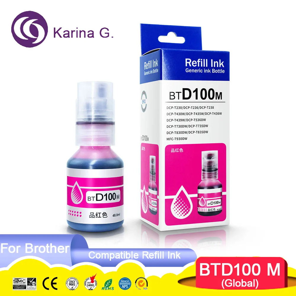 BTD100 BTD-100 BTD100BK Premium Compatible Color Bulk Water Based Bottle Refill