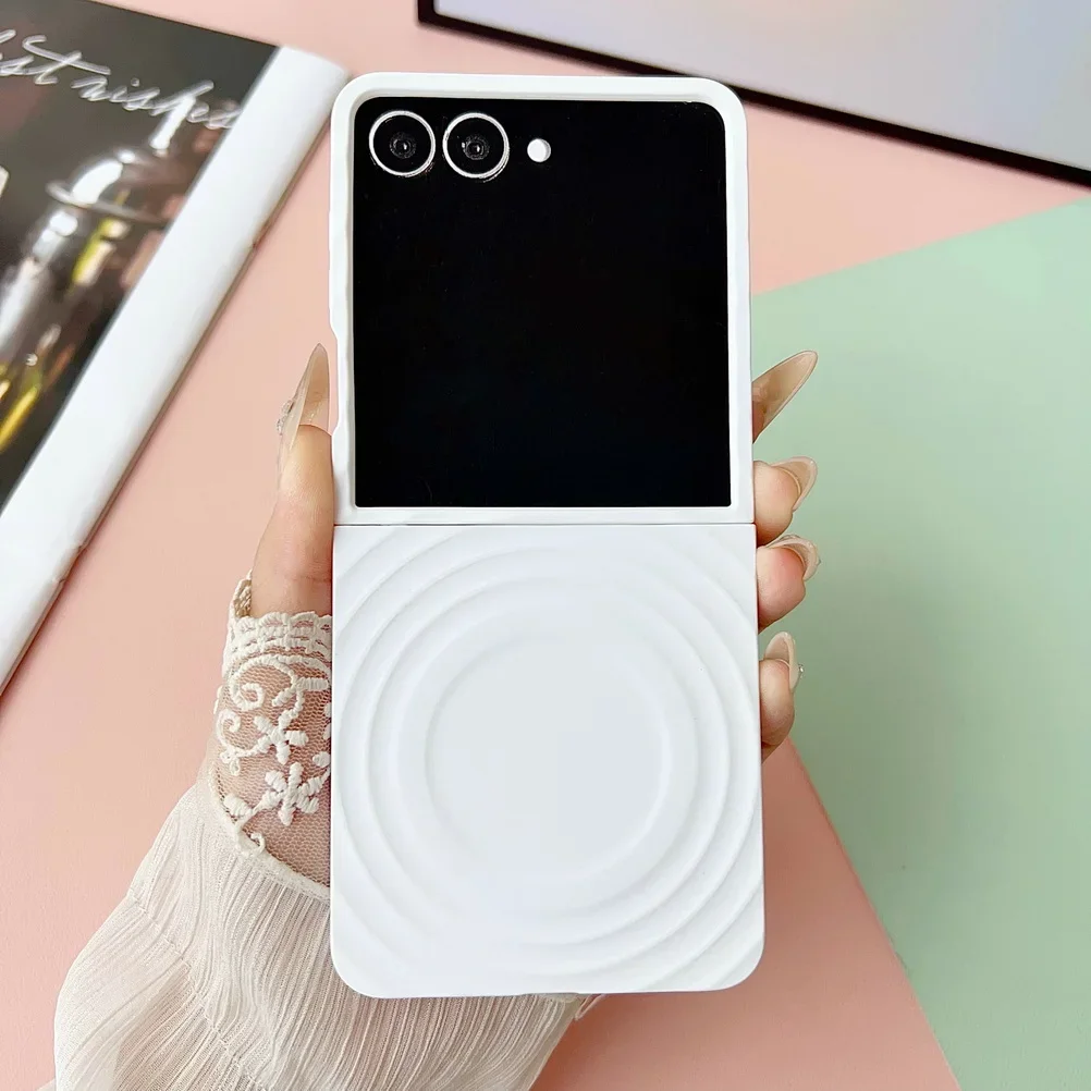 Matte Water Ripple Dopamine Color Magnetic Phone Case with 3D Waves Design - Slim Magsafe Cover