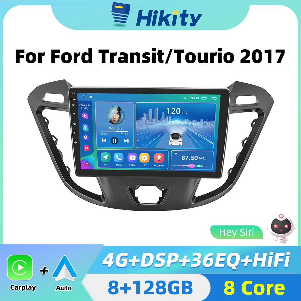 Hikity Carplay 2Din Autoradio Android Per Ford Transit Tourio 2017 Android Auto Auto Audio Stereo Head Unit Gps 2 Din Autoradio