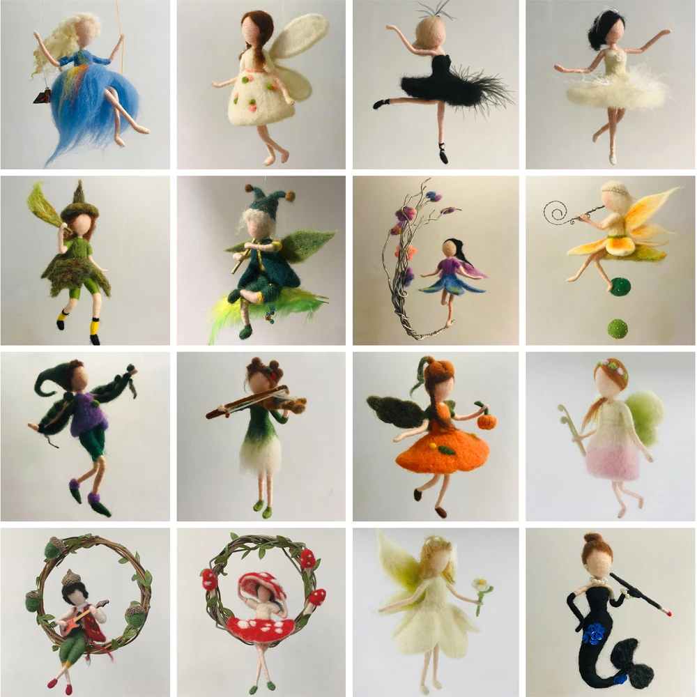 

Волшебная игрушка для домашних животных, 15 см, шерстяная игла, набор для валяния, необработанный эльф, войлочный набор ручной работы