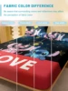 1 cartoon cute Stitch pattern digital printed frosted Fitted Sheet,bedroom printed bed cover,bedding(No pillowcase) 4