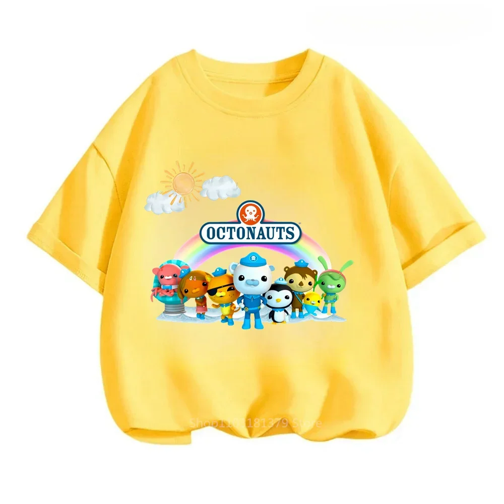 Fashionable Summertime Style! Octonauts Anime T-shirt for Boys and Girls Softly Simple Print Streetwear for Kids' Casually Look 6